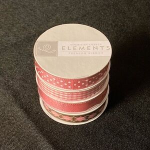 💫 NWOT Pink Ribbon Four Pack 1/2” by 49” American Crafts Elements Premium Ribbon